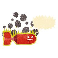 cartoon falling bomb with speech bubble