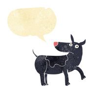 funny cartoon dog with speech bubble
