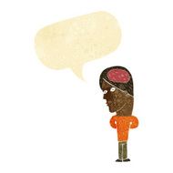cartoon man with big brain speech bubble
