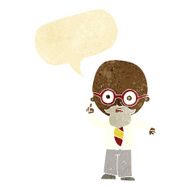cartoon professor with speech bubble