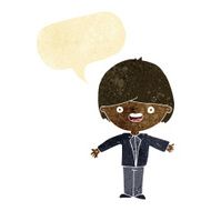 cartoon happy boy with open arms speech bubble N2