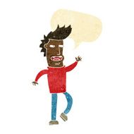 cartoon loudmouth man with speech bubble
