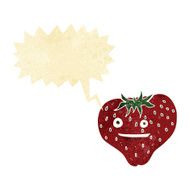 cartoon strawberry with speech bubble