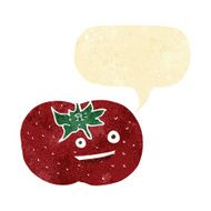 cartoon tomato with speech bubble