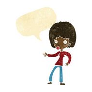 cartoon woman pointing with speech bubble N5