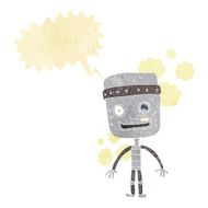 cartoon funny robot with speech bubble N3