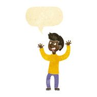 cartoon happy man with speech bubble N6