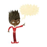 cartoon magic christmas elf with speech bubble