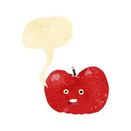 cartoon apple with speech bubble