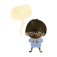 cartoon shy boy with speech bubble N2
