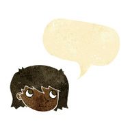 cartoon female face with speech bubble N2