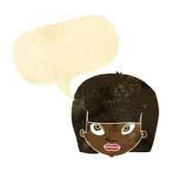 cartoon annoyed woman with speech bubble