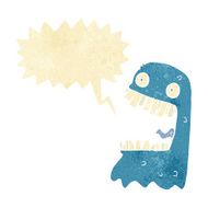 cartoon gross ghost with speech bubble N2