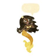 cartoon pretty mermaid with speech bubble N2