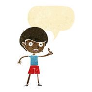 cartoon boy giving thumbs up symbol with speech bubble