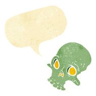 cartoon spooky skull with speech bubble N5