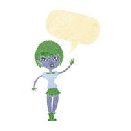 cartoon vampire girl with speech bubble N3