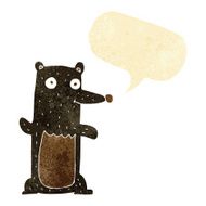 cartoon black bear with speech bubble N2