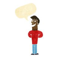 cartoon grinning man with speech bubble N2