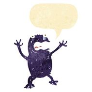 cartoon poisonous frog with speech bubble N2