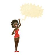 cartoon dancing woman with speech bubble N2
