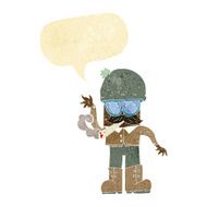 cartoon man smoking pot with speech bubble