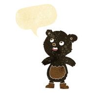 cartoon black bear with speech bubble N3