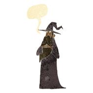 cartoon wizard with speech bubble