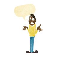 cartoon man shrugging shoulders with speech bubble N3