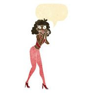 cartoon surprised woman with speech bubble N2