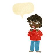cartoon worried person with speech bubble