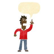 cartoon angry man making point with speech bubble