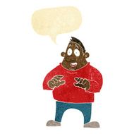 cartoon excited overweight man with speech bubble