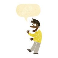 cartoon excited man with speech bubble
