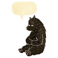cute cartoon black bear with speech bubble