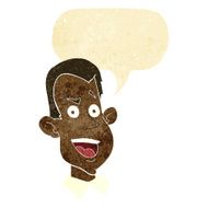 cartoon male face with speech bubble