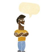 cartoon grinning man with speech bubble N3