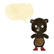 cartoon happy teddy bear in boots with speech bubble