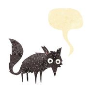 funny cartoon little wolf with speech bubble