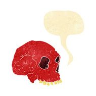 cartoon spooky skull with speech bubble N6