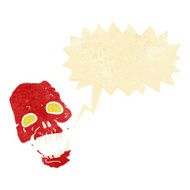 cartoon scary skull with speech bubble N3