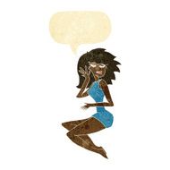 cartoon sexy woman with speech bubble