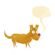cartoon cute little dog with speech bubble