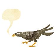 cartoon bird with speech bubble N7