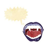 cartoon vampire mouth with speech bubble