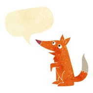 cartoon fox cub with speech bubble