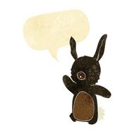 cartoon happy rabbit with speech bubble