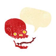 cartoon spooky skull with speech bubble N8