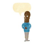 cartoon funny bald man with speech bubble