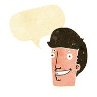 cartoon happy man with speech bubble N8